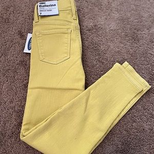 Girls OLDNAVY Ballerina Mustard Jeggings SZ 7 BNWT